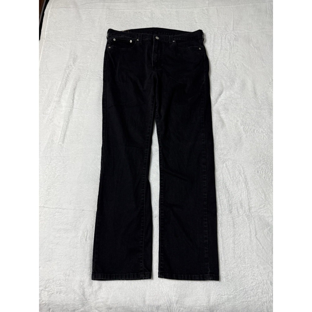 Levis 513 Jeans Mens 34x29 Black Slim Straight‎ Mid Rise Dark Wash Denim Casual